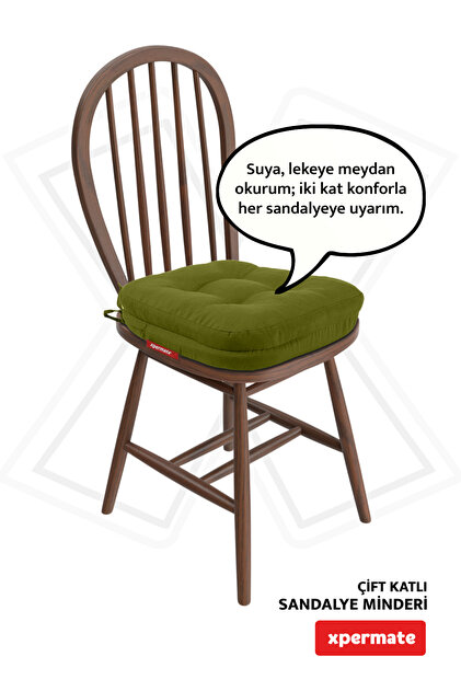 XPERMATE Sandalye Minderi 42x42x8 cm Kalın Çift Kat Pofidik