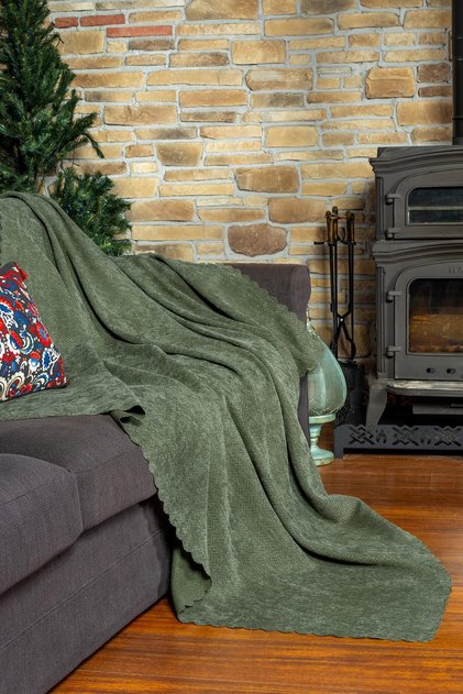 Zenit Sofa Cover 175X215 Medium Decorative Jacquard Chenille | Sofa Cover | Non-Slip, Sage Green