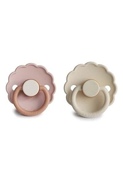 Daisy Double Rubber Pacifier - Biscuit / Cream 6-18 Months
