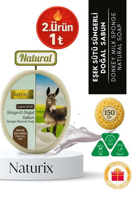 Donkey Milk Sponge Soap 150 Gr | Natural Drying and Skin Smoothing Soap