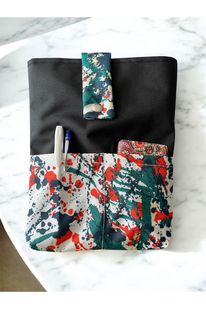 Patterned, Pocketed, Book Bag/Pouch Multi-Purpose Bag, Organizer - Capella