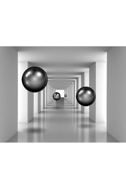 Fototapet autocolant Tunel cu bile negre3, 200 x 150 cm
