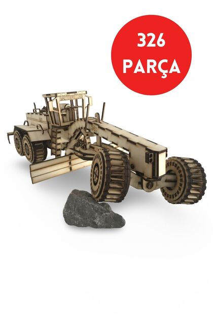 ALGWOOD 326 Parça Cat 24H Ahşap Greyder Maketi - 3D Gerçekçi Cat