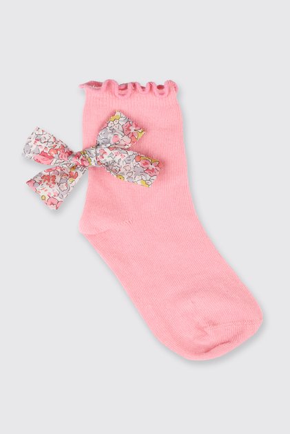 Liberty Fabric Socket Ribbon Detailed Baby Girl Socks