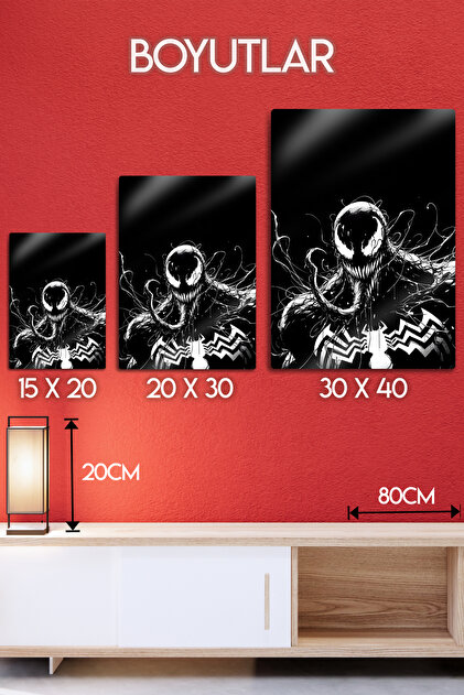 DekorHane Metal Baskı - Marvel Venom, Spider Man Örümcek Adam