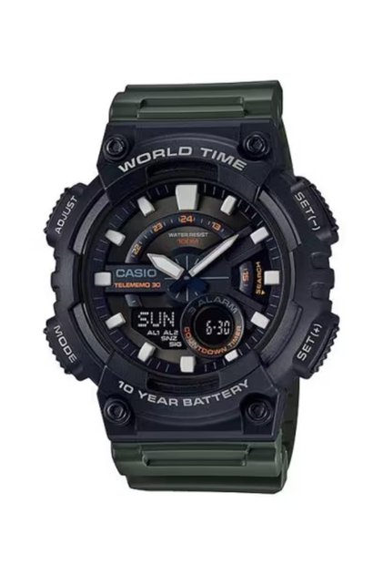 CASIO Men's Analog Black Dial Watch - AEQ-110W-3A