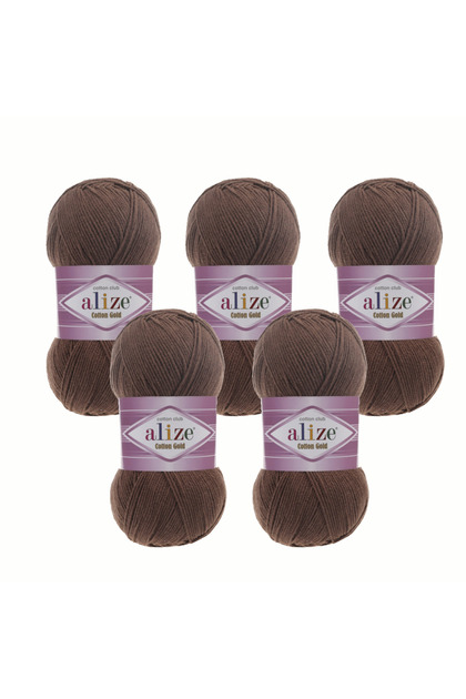Lize Cotton Gold Yarn – Pack of 5 – Cotton Acrylic – Suitable for Amigurumi and Cardigan Knitting