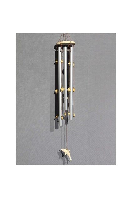 Boncuklu Metal Rüzgar Çanı | Balkon Bahçe Dekoratif Ses Süsü