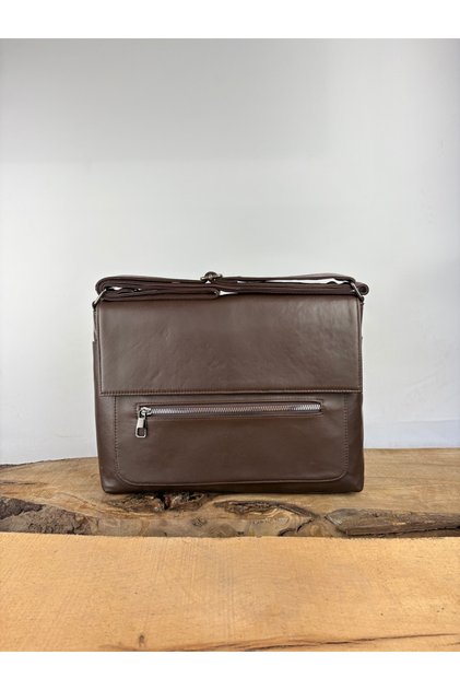 Genuine Leather Covered Briefcase, Leather Casual Tablet Carrying Case, Organizer Leather Bag, Notebook