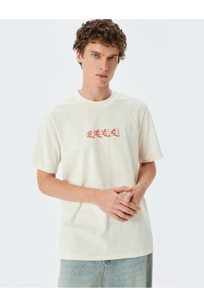 Crew Neck Cotton Regular Fit Short Sleeve Printed T-Shirt