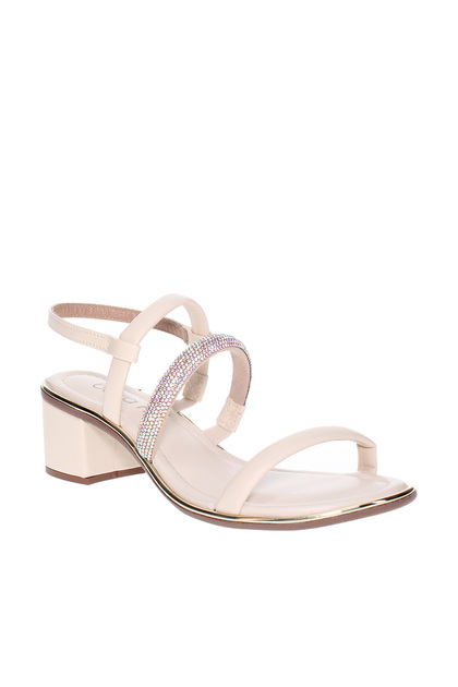 Ladies Mid Heel Sandals White | Made In Brazil