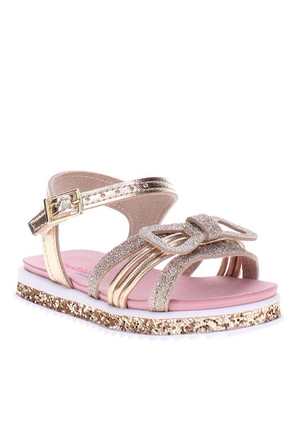 Infant Girls Sandals With Back Strap Gold | Made In Brazil