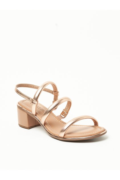 Ladies Sandals With Back Strap Gold Pink | Made In Brazil