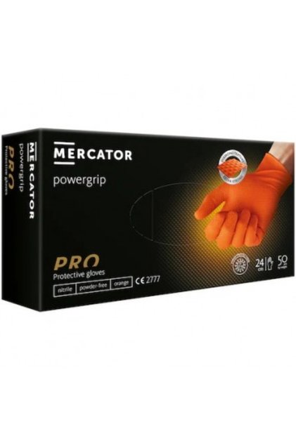 Set de mănuși din nitril portocalii, texturate GOGRIP, set de 50 buc XL