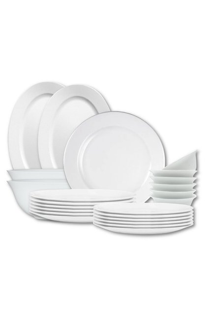 36 Pcs Opal ware Dinner set Dinner, Soup & Dessert plate Bowls Serving bowl Serving plate