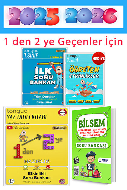 Tonguç Yayınları 1 den 2 ye Hazırlık Kitabı 1. Sınıf Tüm Dersler