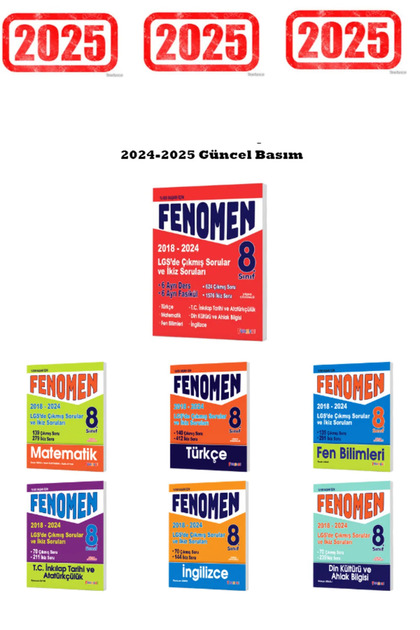 Fenomen Yayıncılık 2025 8.sınıf Tüm Dersler 2018-2024 Lgs De