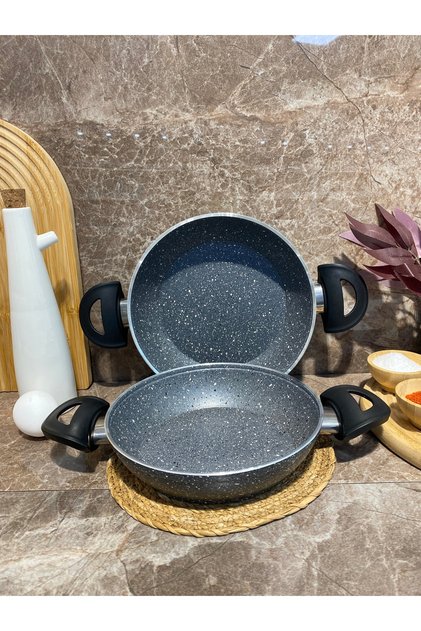 Granit 2'li sahan set 18-20 cm gri