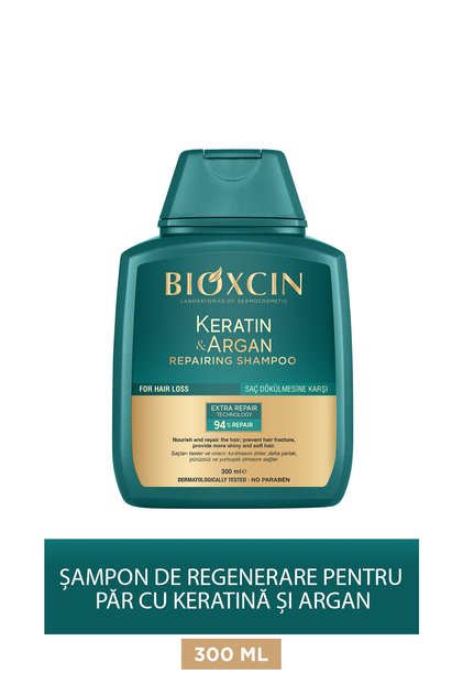 Șampon reparator cu keratină și argan 300 ml - Păr deteriorat și sensibil