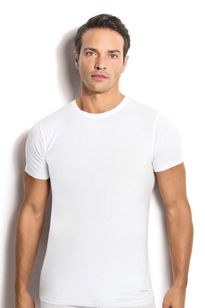 Men's White Modal Cotton Crew Neck 2-Piece Undershirt 251