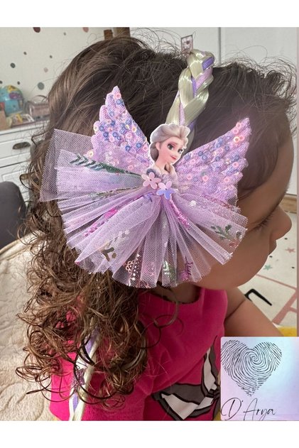 Dd210 Elsa Long Braided Hair Purple Crown Tulle Pink