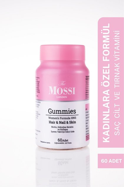 Kadın- Saç Tırnak Cilt - Vitamin Gummy – Keratin, Kolajen, Biotin, C D3 B12 E Vitamin