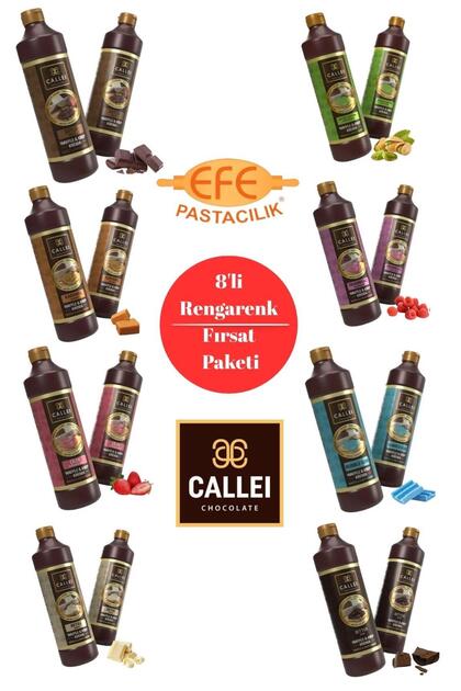 8’li Rengarenk Waffle Ve Çikolata Sos Seti