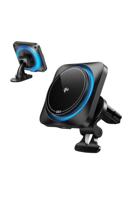 Qi2 CryoBoost Car Charger 15W Fast Wireless iPhone 16/15 Black