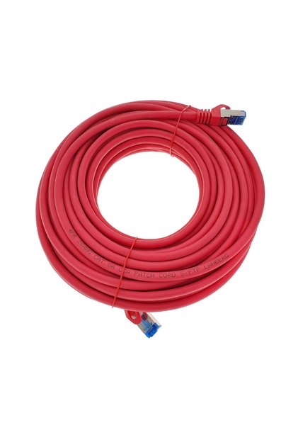 Cablu de patch-uri Cat.6A S/FTP LSZH CCA 15m roșu Fluke Trecut Lanberg