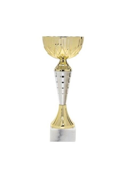 Cupa cu suport din marmura, Aurie, 31 cm