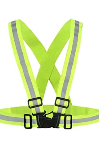 High-Visibility Reflective Safety Belt, Safety Waist Belt, and Safety Jacket Yellow