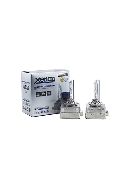 Set de 2 becuri xenon D3S Premium cu soclu metalic cu pornire rapidă, lumină alb rece 6000k, Bixenon