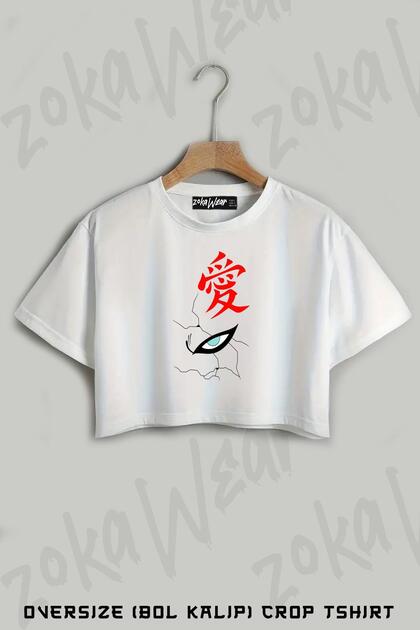 Gaara Eye Printed Oversize Crop T-Shirt