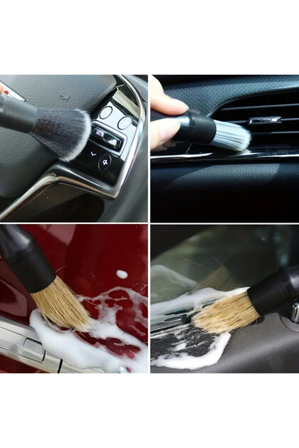 Set de 3 pensule profesionale pentru detailing, interior-exterior auto
