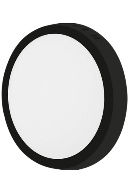 CT-5235 18W Panel LED Armatür Siyah Yulvarlak Sıva Üstü Metal Kasa Beyaz Işık 6400K