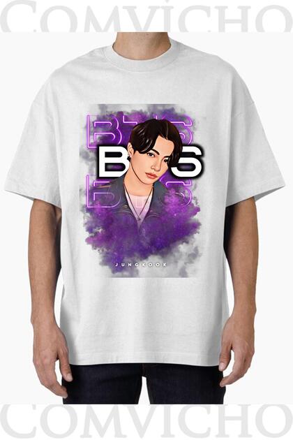Unisex Bts Jungkook Design Printed Oversize T-Shirt