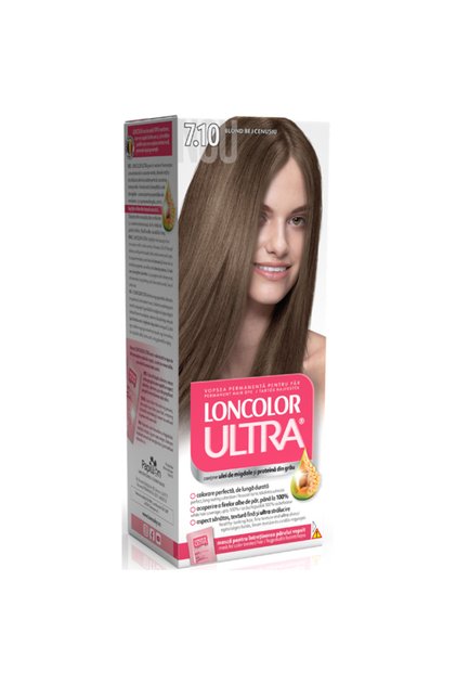 Vopsea de par permanenta Loncolor Ultra 7.10 Bej Cenusiu, 100 ml