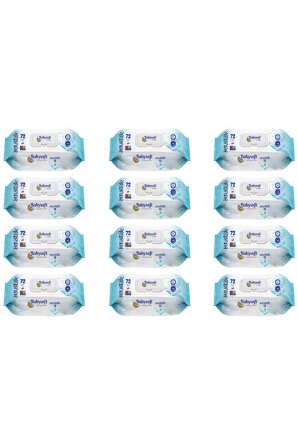 12 x Șervețele umede Sensitive– 72 buc/pachet