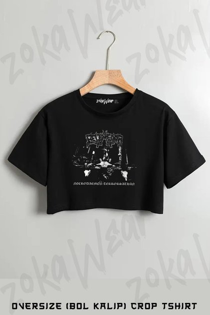 Belphegor Printed Oversize Crop T-Shirt