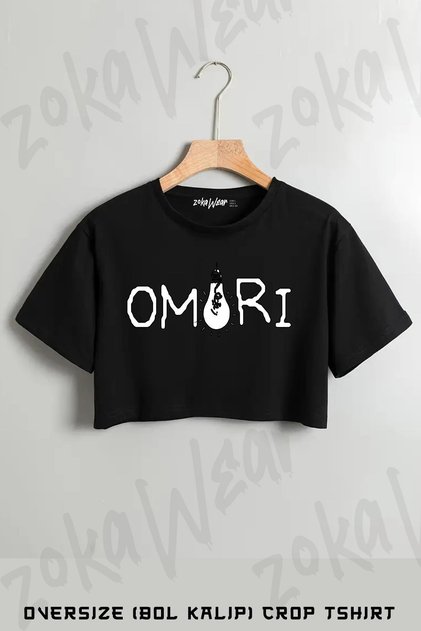 Omori Logo Printed Oversize Crop T-Shirt