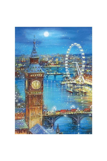 Puzzle 1000 piese - Snowflakes on the City