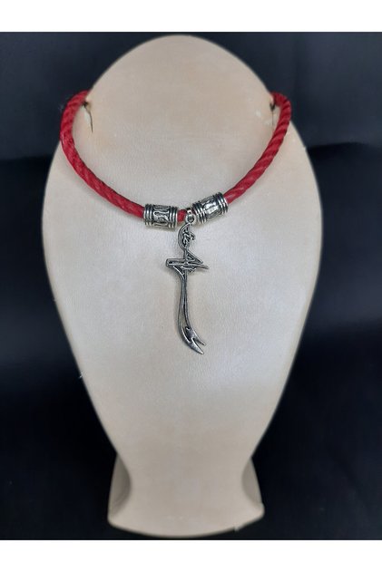 Red Leather Drawstring Zulfiqar Sword Detailed Unisex Bracelet – Meaningful and Stylish Design