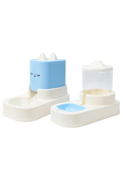 Automatic Pet Food and Water Dispenser Set, Cat Feeding Station with Cute Design 2200ML+1800ML SET