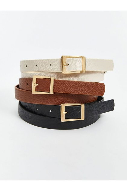 LCW ACCESSORIES Leather Look Women's Belt 3-Piece