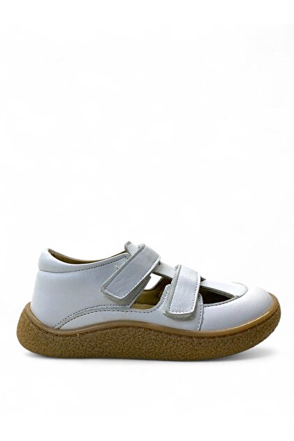 Orthopedic 100% Genuine Leather Unisex Children's White Ultra Soft Summer Shoes