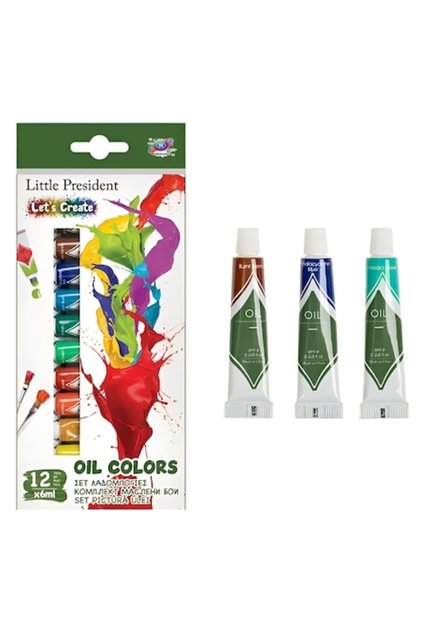 Set 12 culori in ulei ANGMAD; recipiente de 6ml; acoperire mare si uscare lenta; multicolor