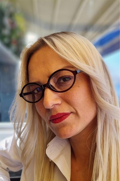 Women's Candy Blue Light Protection Relaxing Oval Model Display Glasses
