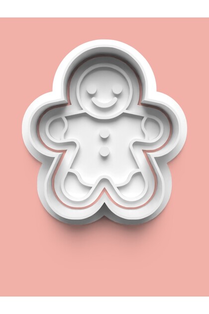 New Year's Themed Gingerbread Man Cookie Mold and Sugar Dough Mold