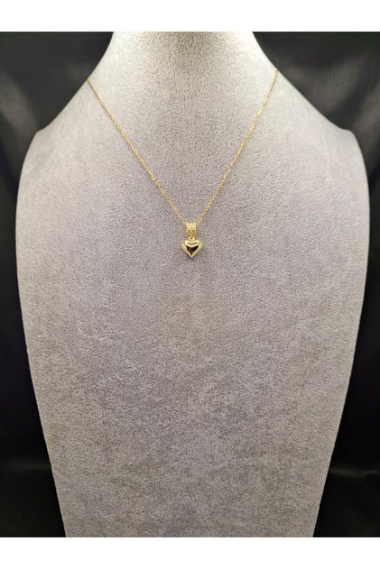 Gold Color Stone Balloon Heart Model Steel Necklace