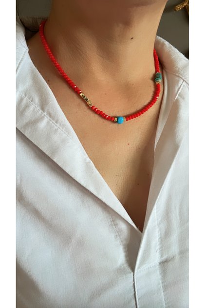 Kristal boncuklu basic every kolye
